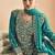 Turquoise georgette embroidered designer plazzo suit