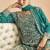 Turquoise georgette embroidered designer plazzo suit