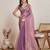 Wine color fendy chiffon saree with running blouse