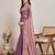 Wine color fendy chiffon saree with running blouse