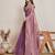 Wine color fendy chiffon saree with running blouse