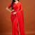 Red color fendy chiffon saree with running blouse