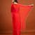 Red color fendy chiffon saree with running blouse