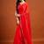 Red color fendy chiffon saree with running blouse