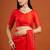 Red color fendy chiffon saree with running blouse