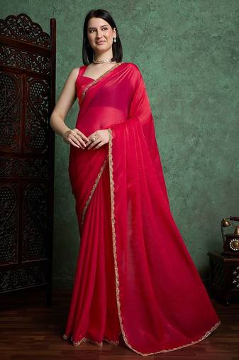Ranicolor fendy chiffon saree with running blouse