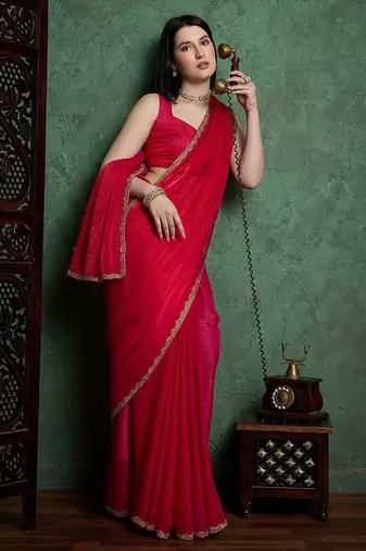 Ranicolor fendy chiffon saree with running blouse