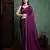 Purple color fendy chiffon saree with running blouse