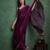 Purple color fendy chiffon saree with running blouse