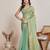 Pista color fendy chiffon saree with running blouse