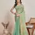 Pista color fendy chiffon saree with running blouse