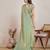Pista color fendy chiffon saree with running blouse