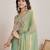 Pista color fendy chiffon saree with running blouse