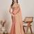 Peach color fendy chiffon saree with running blouse