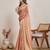 Peach color fendy chiffon saree with running blouse