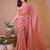 Pink color fendy chiffon saree with running blouse