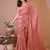 Pink color fendy chiffon saree with running blouse