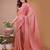 Pink color fendy chiffon saree with running blouse