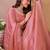 Pink color fendy chiffon saree with running blouse
