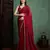 Maroon color fendy chiffon saree with running blouse