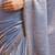 Light blue color fendy chiffon saree with running blouse