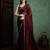 Brown color fendy chiffon saree with running blouse