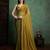 Gold color fendy chiffon saree with running blouse