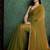 Gold color fendy chiffon saree with running blouse