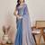 Light blue color fendy chiffon saree with running blouse