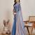 Light blue color fendy chiffon saree with running blouse