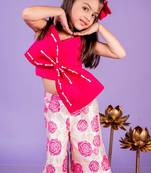 Pink embroidered cotton co ord set