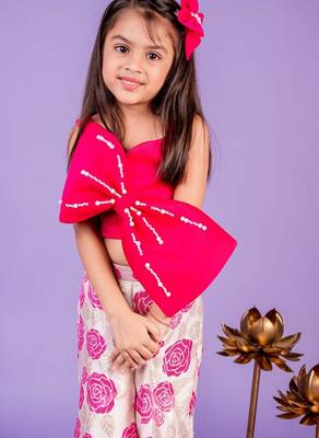 Pink embroidered cotton co ord set 2