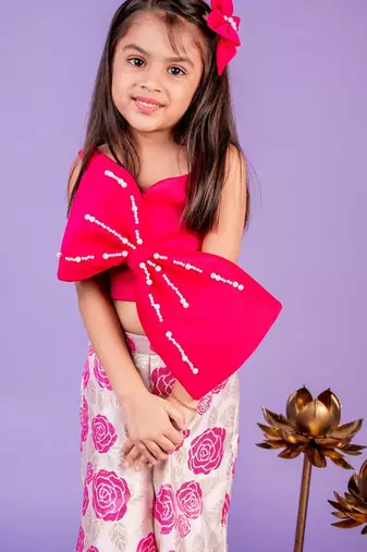 Pink embroidered cotton co ord set