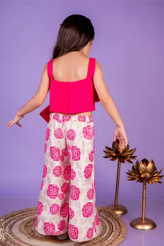 Pink embroidered cotton co ord set