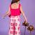 Pink embroidered cotton co ord set