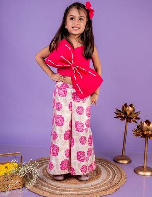 Pink embroidered cotton co ord set 4