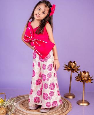 Pink embroidered cotton co ord set 5