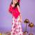 Pink embroidered cotton co ord set