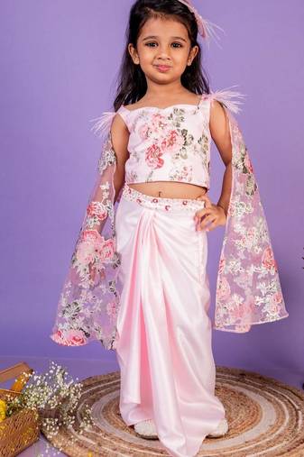 Pink printed cotton co ord set