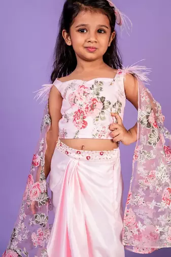 Pink printed cotton co ord set