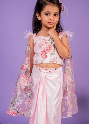 Pink printed cotton co ord set 3