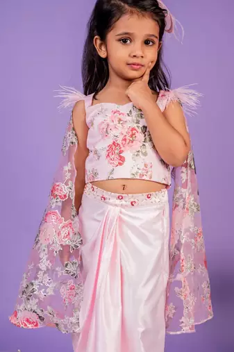 Pink printed cotton co ord set