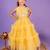 Yellow embroidered cotton gown