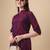 Wine color art silk mandarin neck kurti