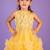 Yellow embroidered cotton gown