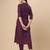 Wine color art silk mandarin neck kurti