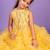 Yellow embroidered cotton gown