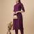 Wine color art silk mandarin neck kurti