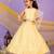 Yellow embroidered cotton lehenga