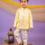 Yellow plain cotton bandhgala